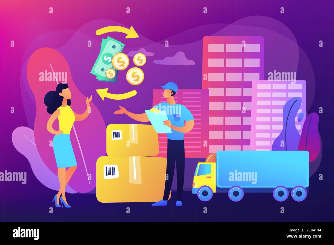 Express delivery service flat vector illustration Stock Vector Image