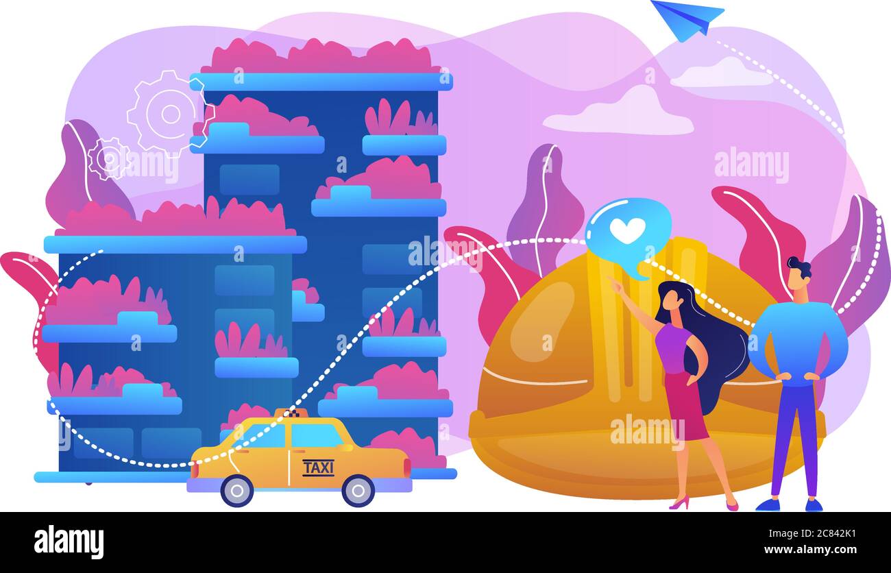 Vertical green city concept vector illustration Stock Vector Image ...