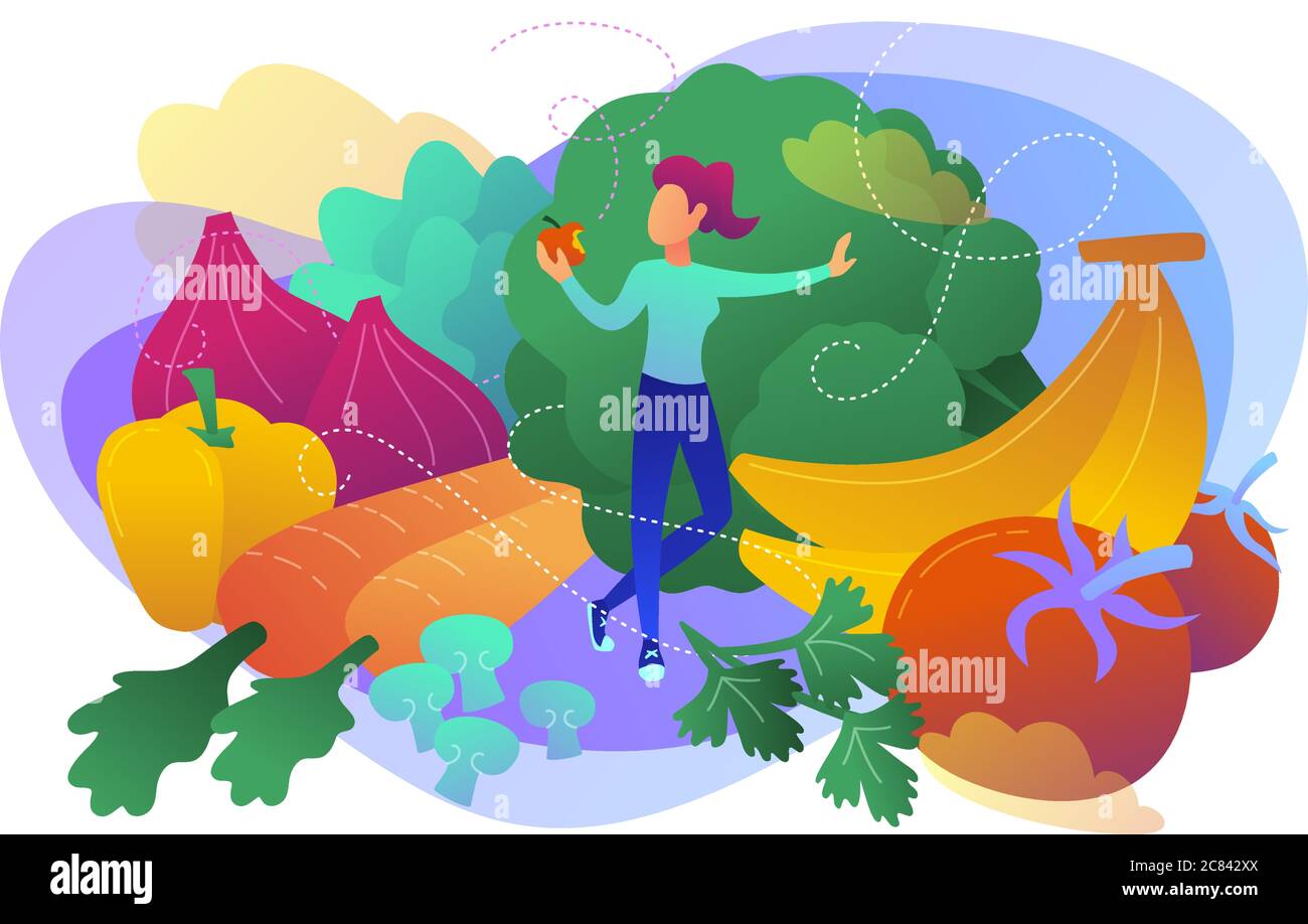 Raw veganism concept vector illustration Stock Vector Image & Art - Alamy