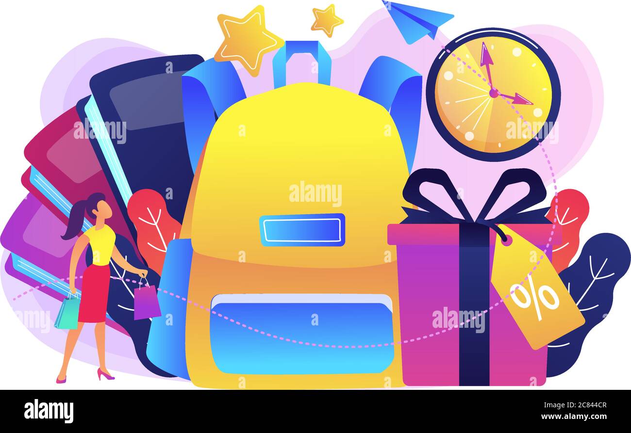 Back to school sale and deals concept vector illustration Stock Vector ...