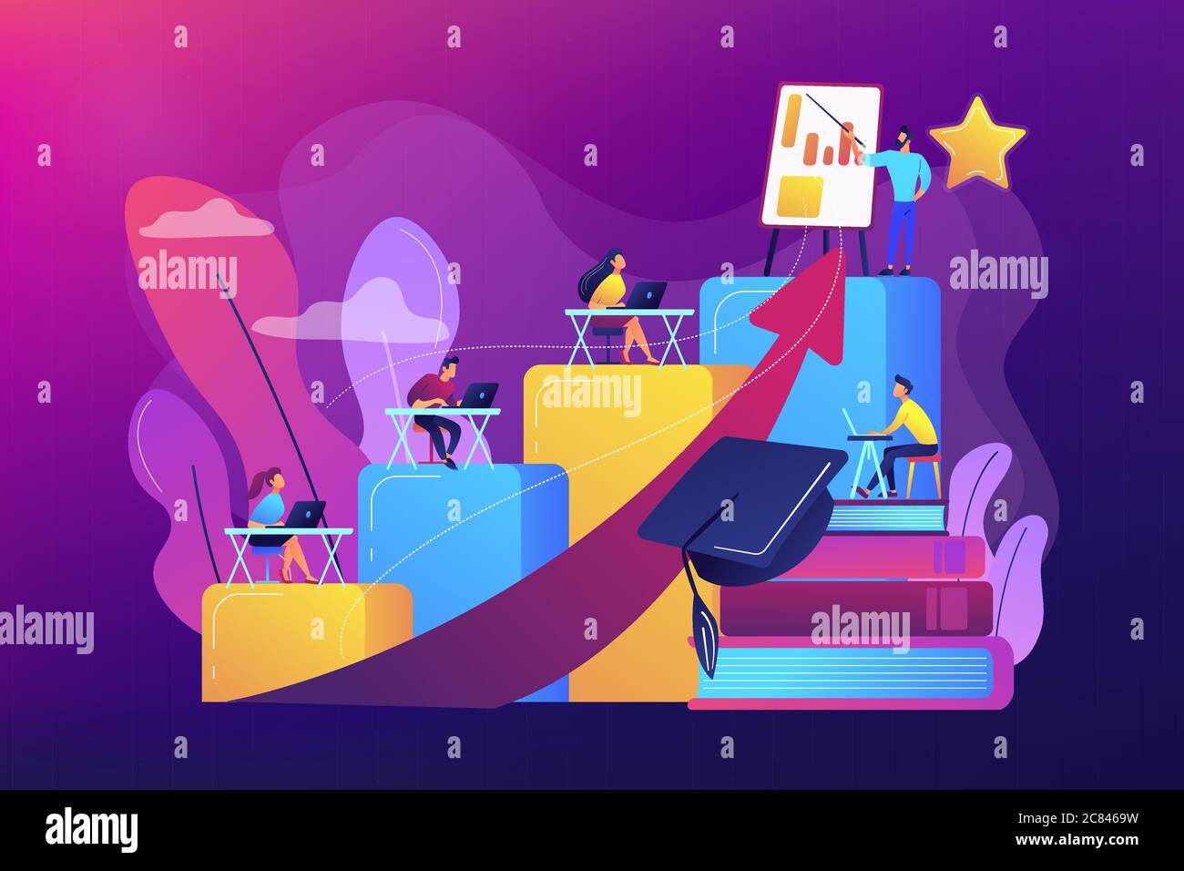 Professional development of teachers concept vector illustration Stock