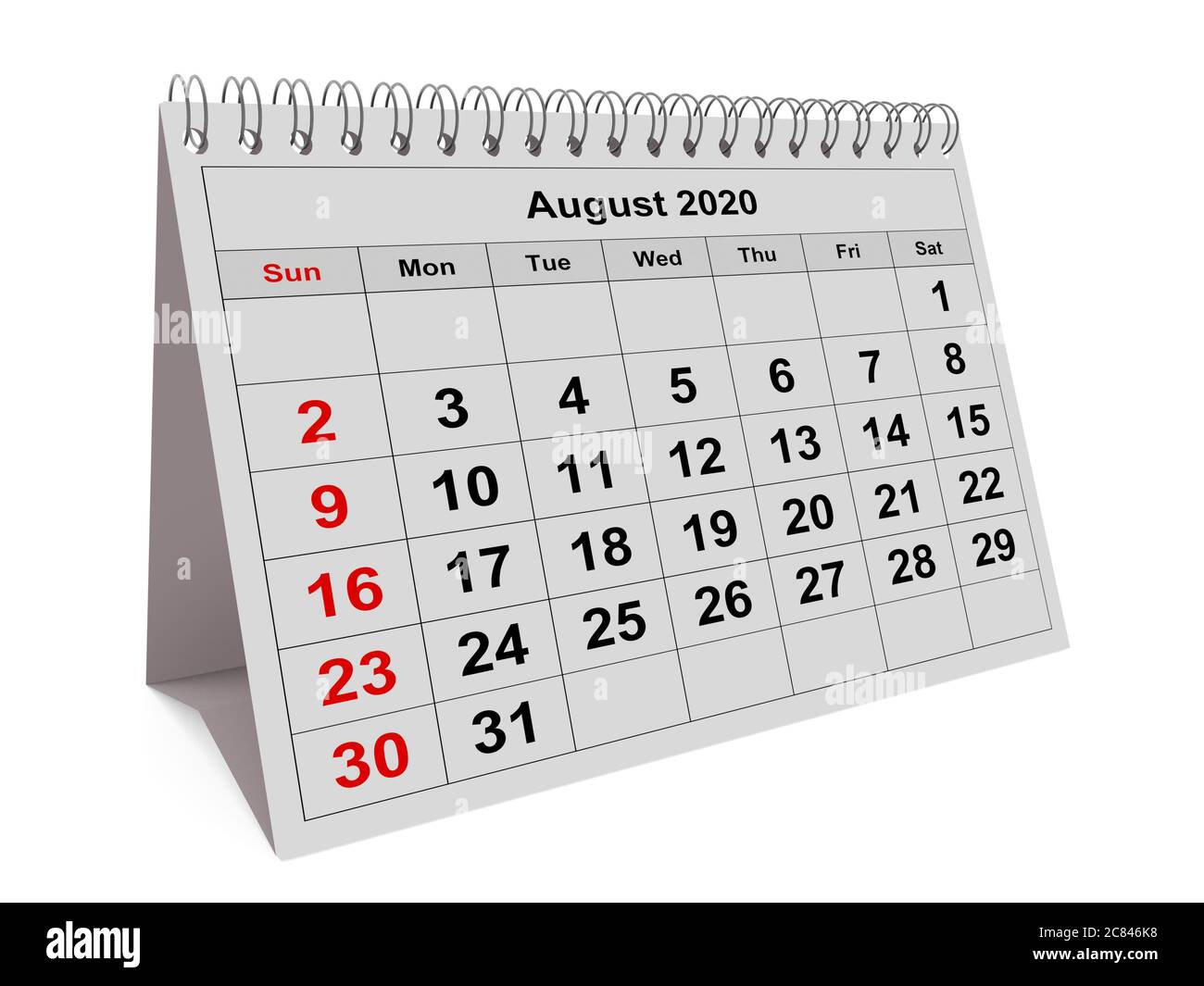 Calendar On White Background. 1 August. 3D Illustration. Stock Photo,  Picture and Royalty Free Image. Image 29626508.