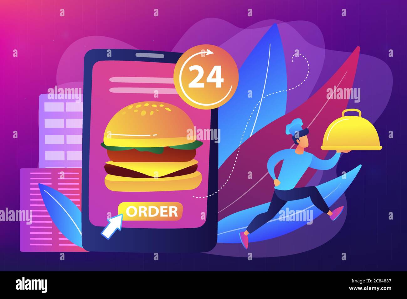 Food delivery service concept vector illustration Stock Vector Image ...