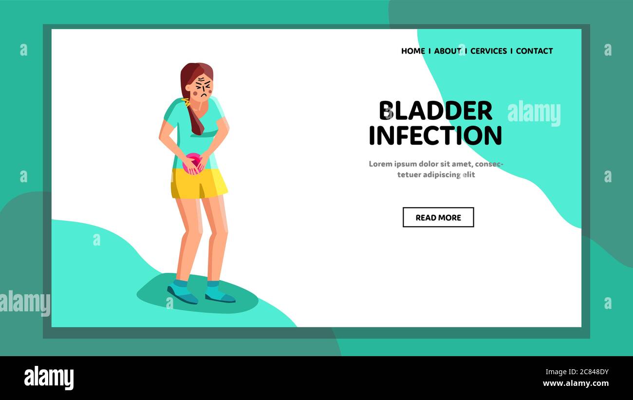 Girl Suffering Bladder Infection Disease Vector Stock Vector Image ...