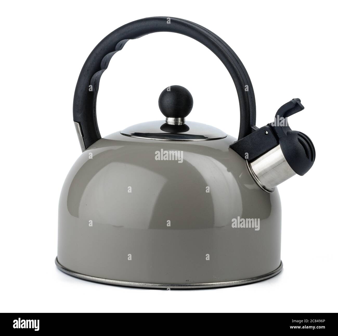 Metal tea pot for gas stove isolated on white Stock Photo Alamy