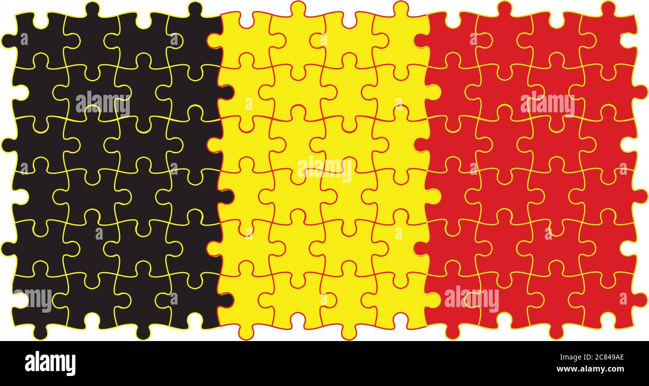 Belgium puzzle flag vector illustration Stock Vector