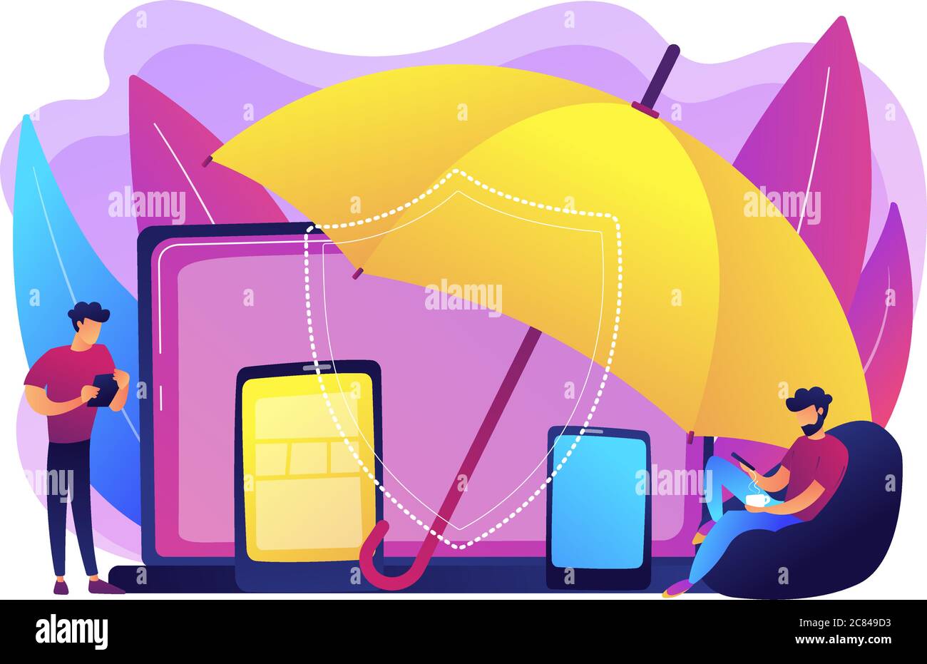 Electronic device insurance concept vector illustration Stock Vector