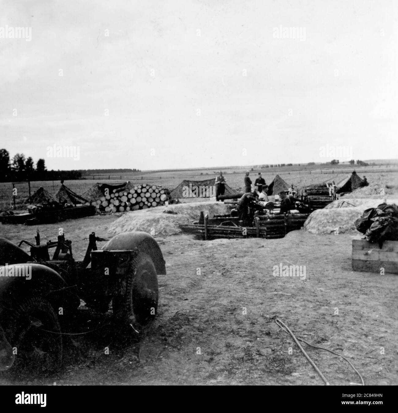 WW2 - Orsha in Belarus in the Vitebsk Region -  second world war - German Wehrmacht invade east front - barbarossa operation - flak unit camp Stock Photo