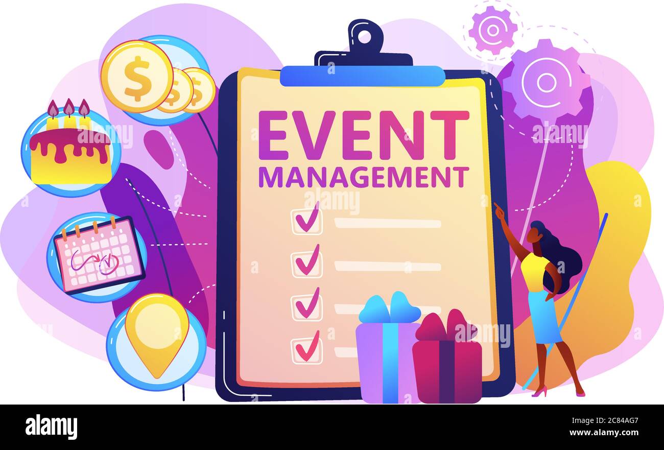 Event management concept vector illustration. Stock Vector