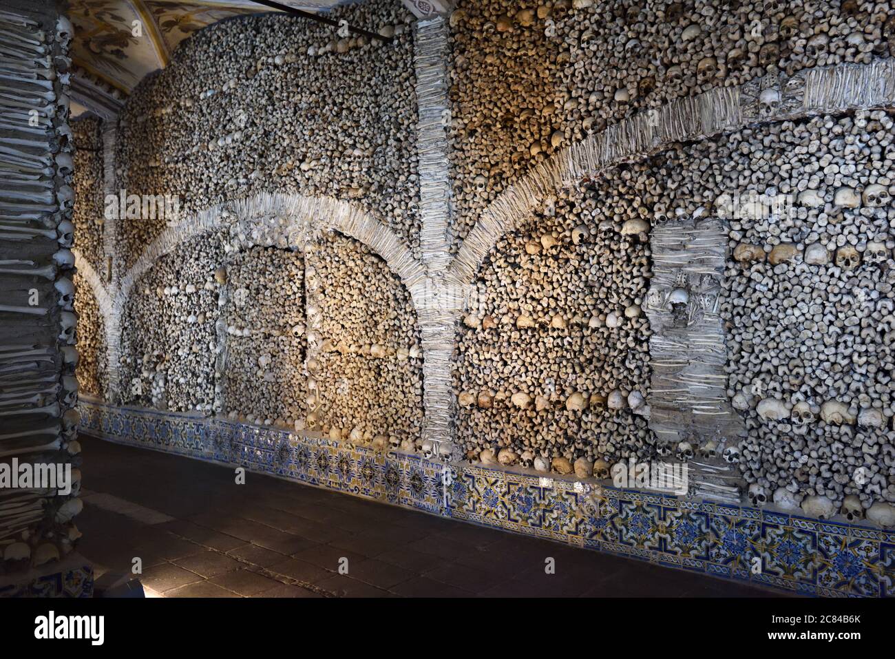 Chapel Of The Bones Capela Dos Ossos With Human Bones And Skulls In The Wall Is One Of The Best Known Monuments In Evora Alentejo Portugal Stock Photo Alamy