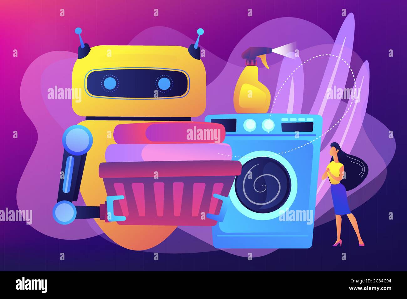 Home robot technology concept vector illustration Stock Vector Image