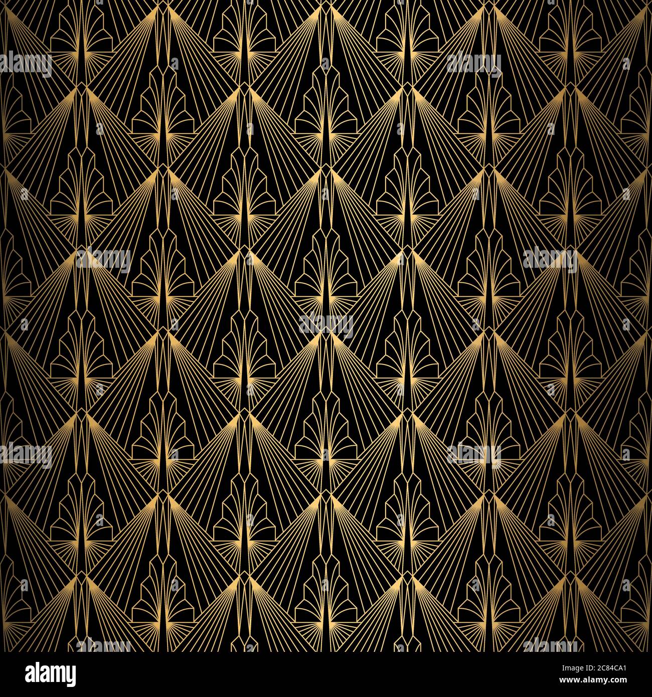 Art Deco Pattern. Vector gold black background Stock Vector Image & Art ...