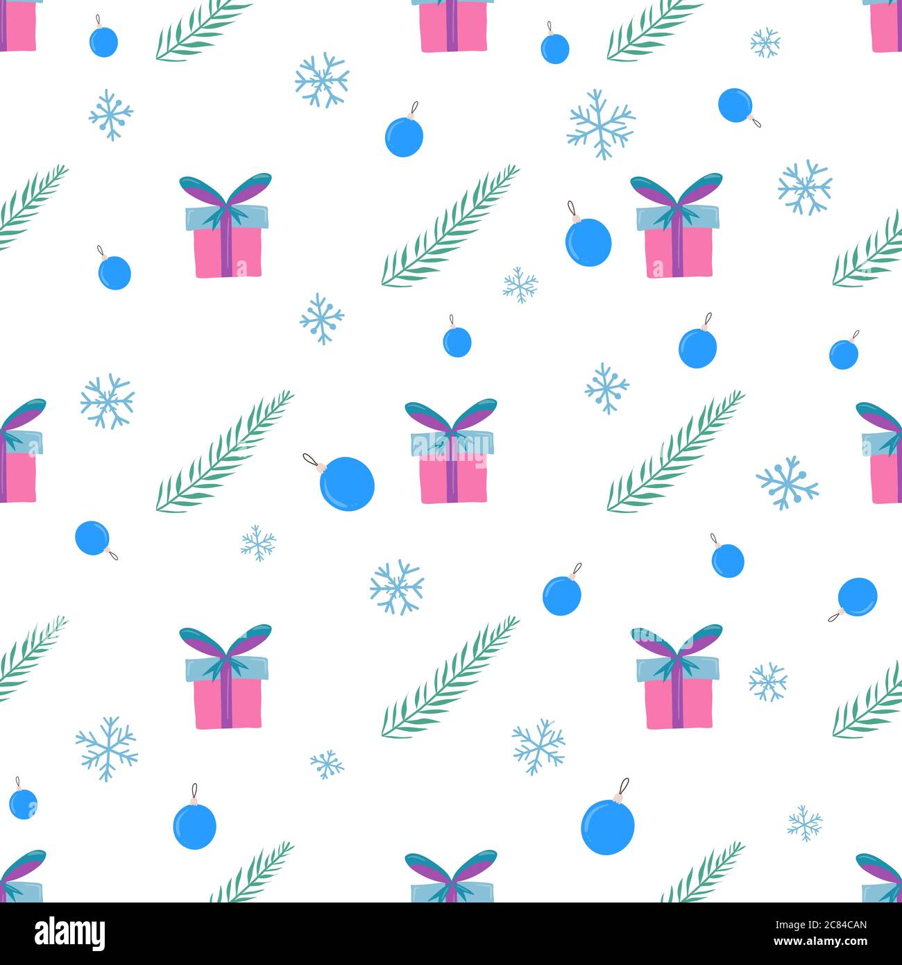 Xmas seamless pattern in vintage style. Vector design element. Repeat winter pattern. Stock Vector