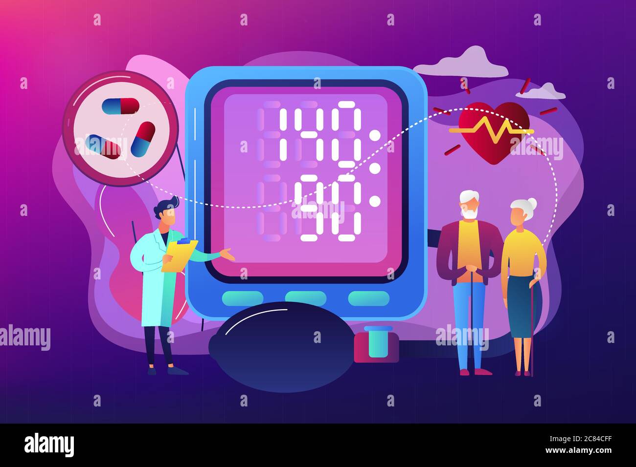 High blood pressure concept vector illustration Stock Vector Image