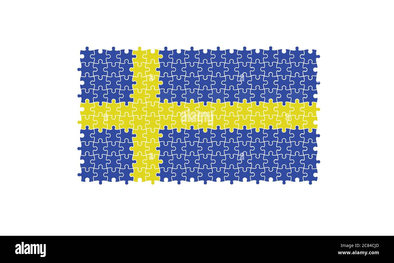Sweden flag puzzle vector illustration Stock Vector