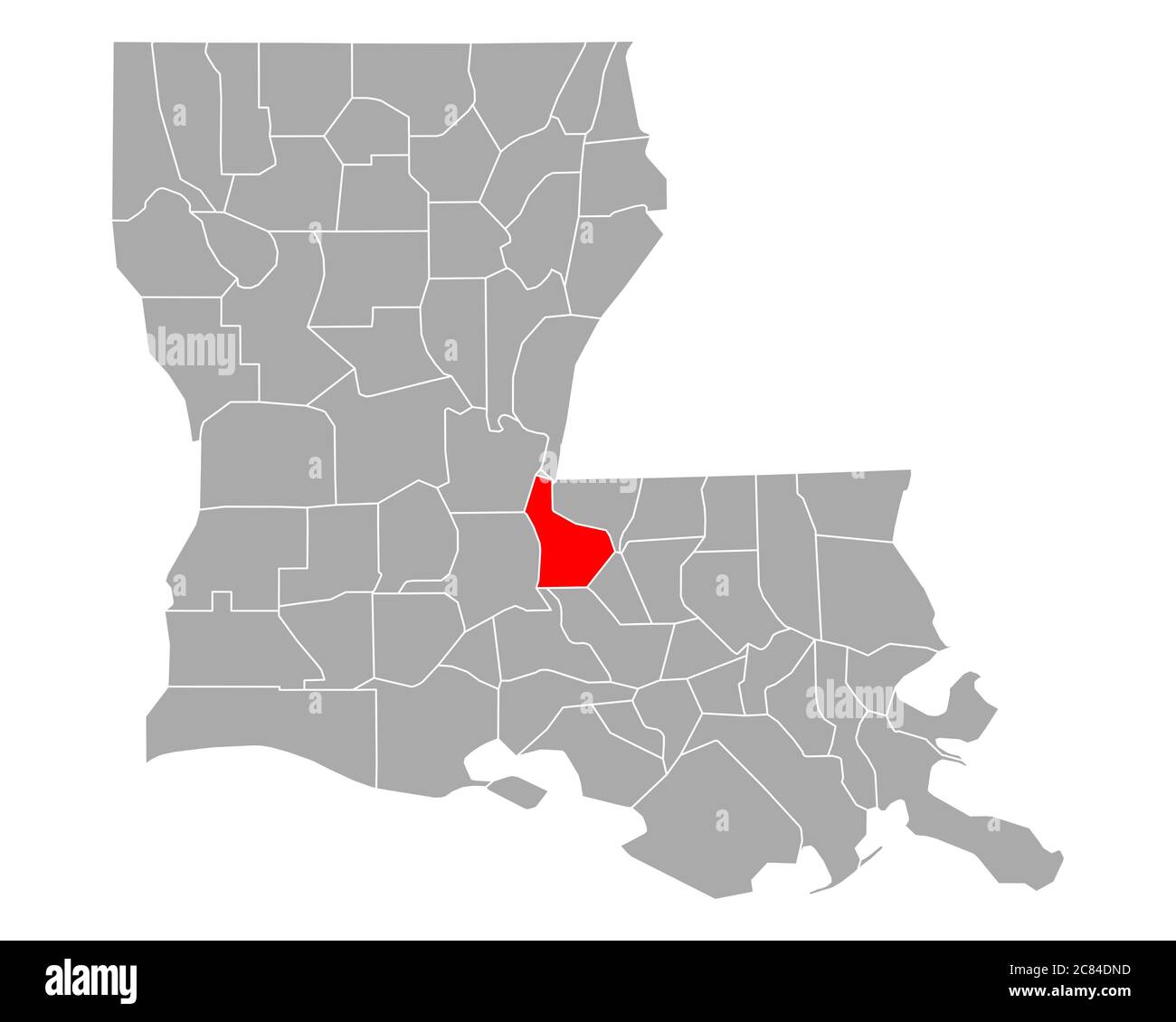 Map of Pointe Coupee in Louisiana Stock Photo Alamy