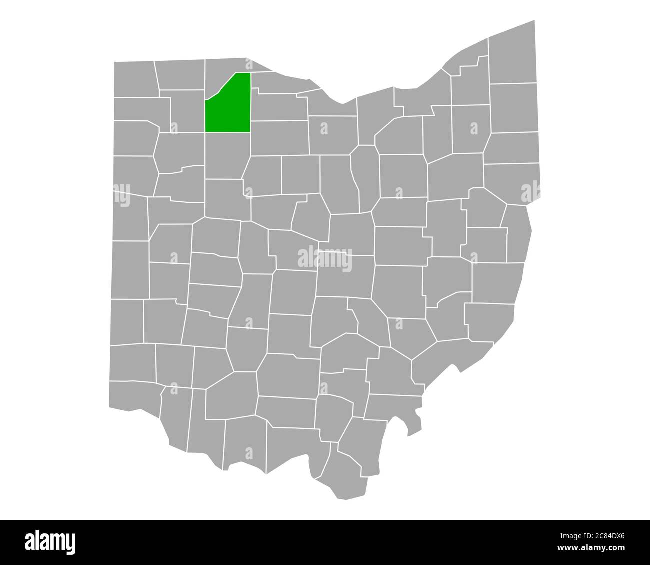 Map of Wood in Ohio Stock Photo - Map Of Wood In Ohio 2C84DX6 