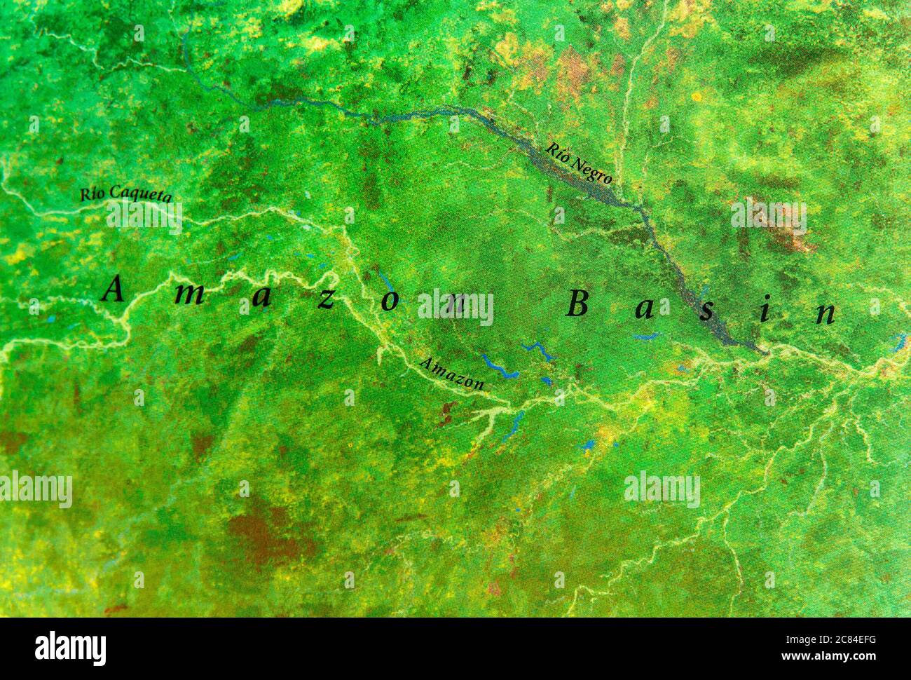 Geographic map of Amazon Basin - Geographic Map Of Amazon Basin Part Of South America 2C84EFG