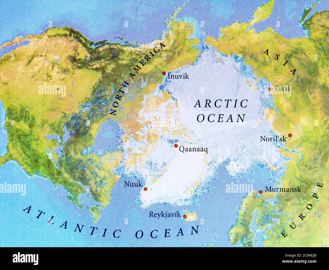 Arctic Sea On Map Arctic Ocean Map High Resolution Stock Photography And Images - Alamy