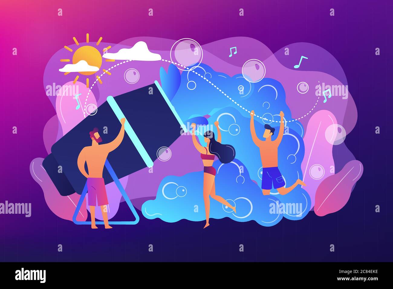 Foam party concept vector illustration Stock Vector Image & Art Alamy