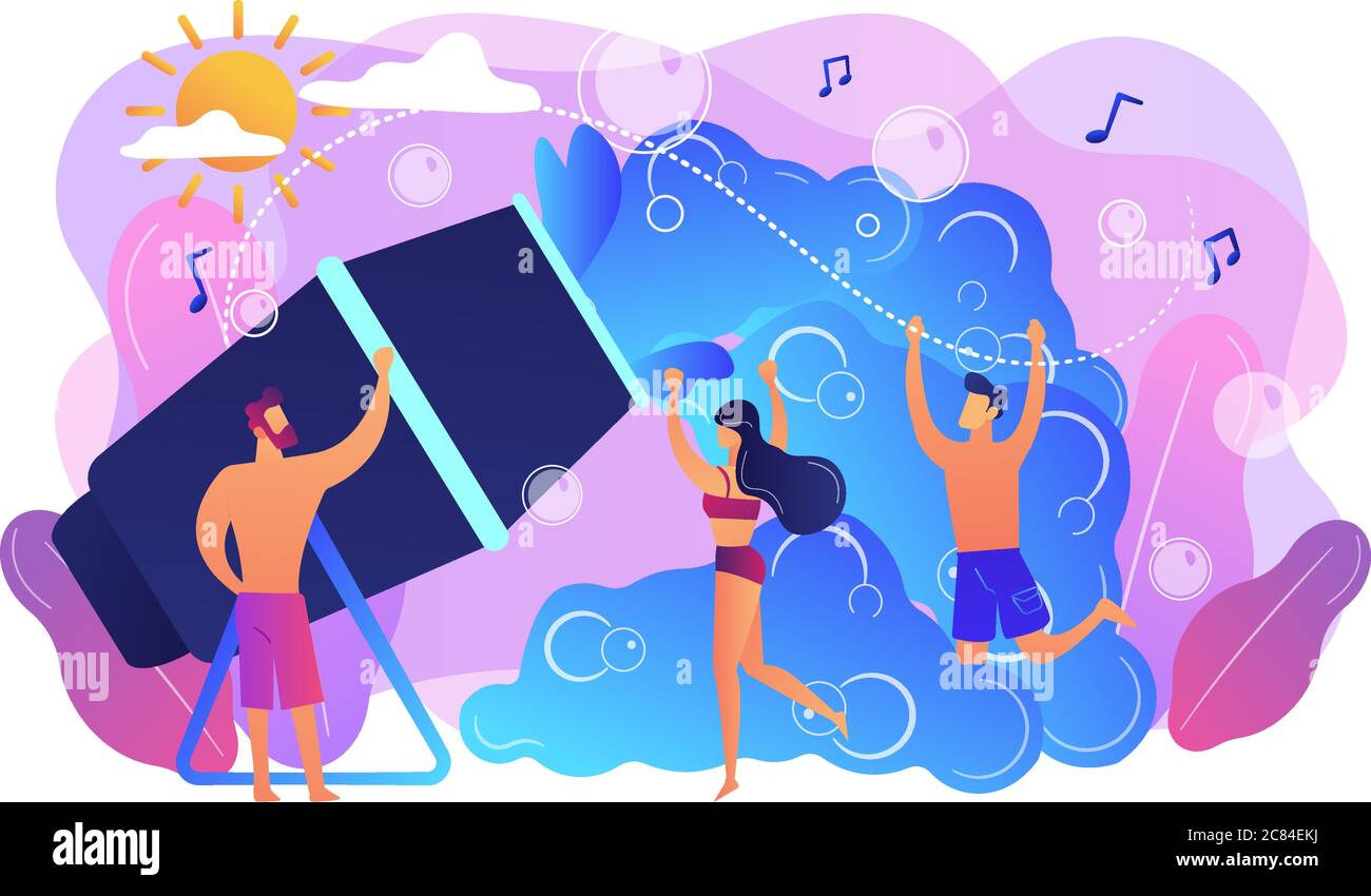 Foam party concept vector illustration Stock Vector Image & Art Alamy