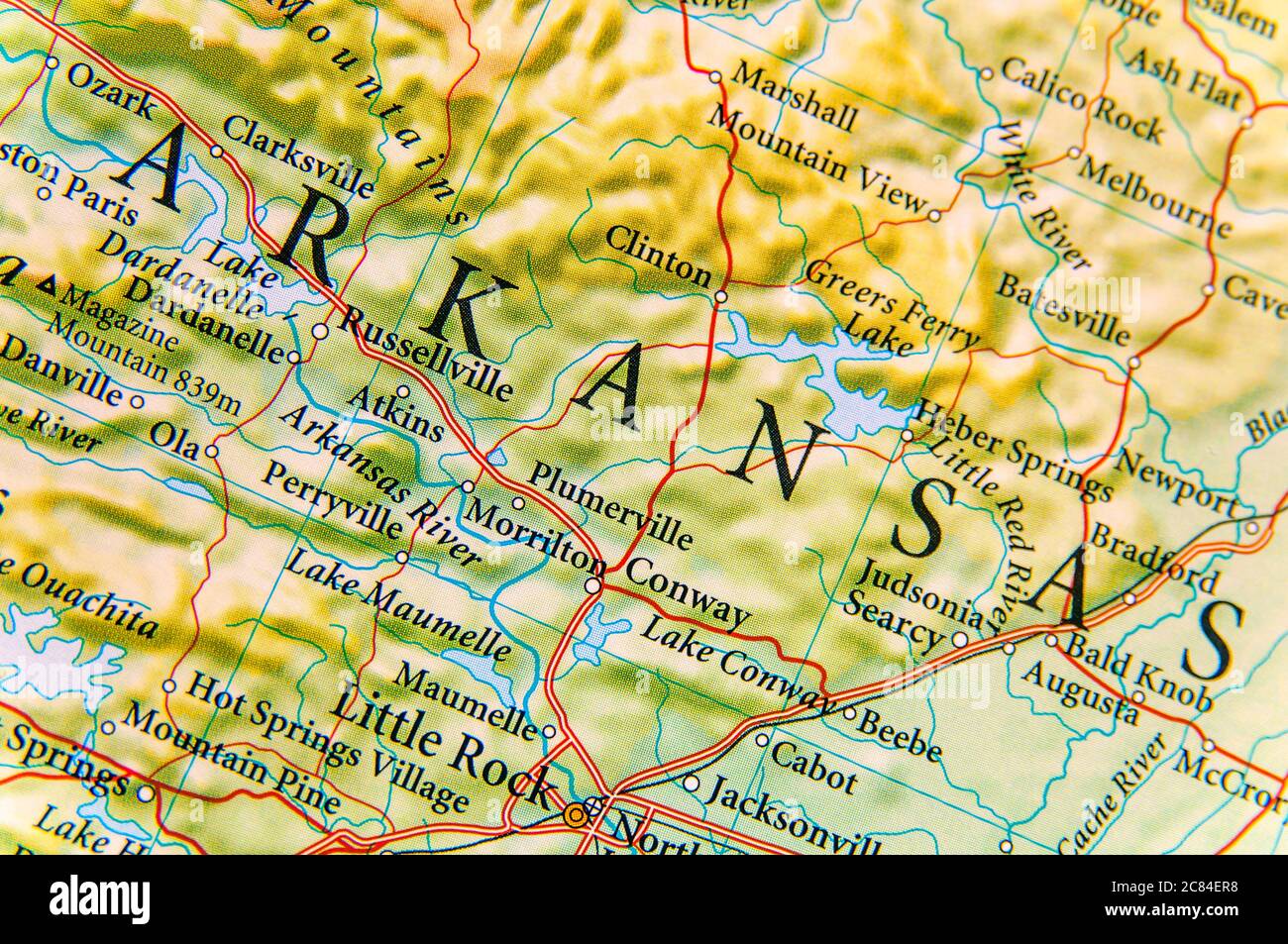 Geographic Map Of Arkansas Stock Photo Alamy Geographic Map Of Arkansas 2C84ER8 