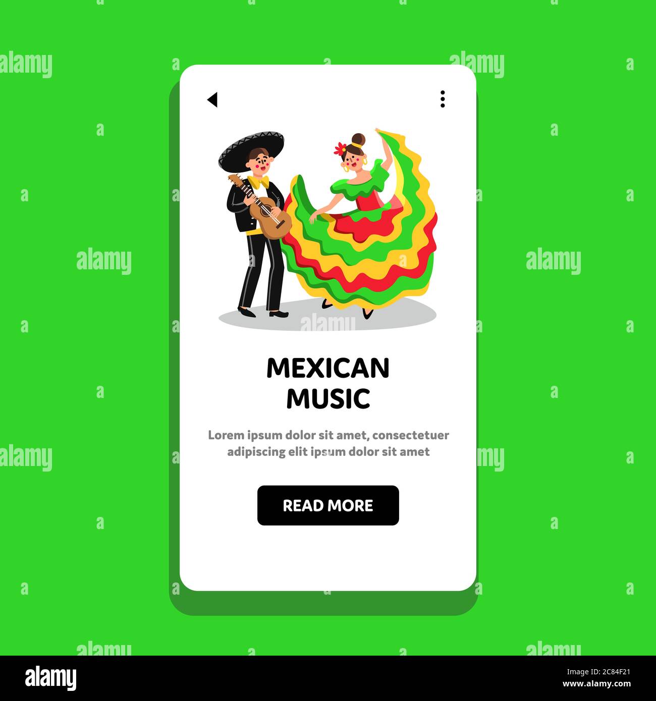 Mexican Music Play On Guitar Mariachi Man Vector Stock Vector Image