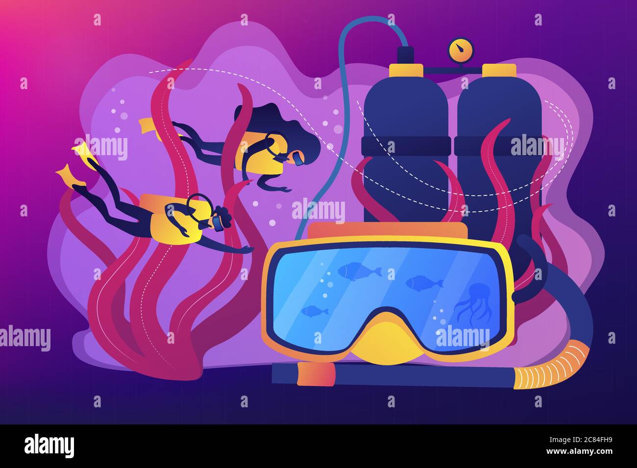 Diving school concept vector illustration Stock Vector Image & Art Alamy