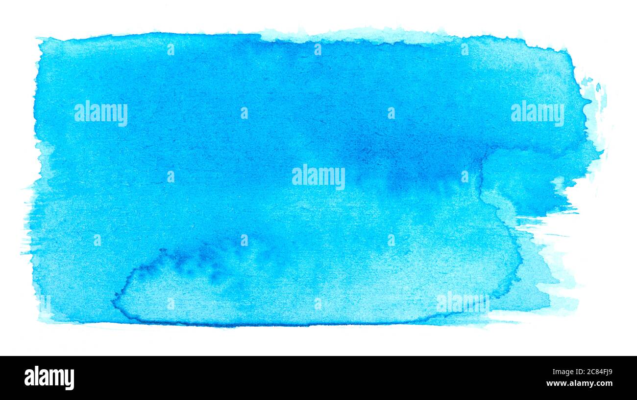 Blue watercolor isolated on white Stock Photo - Alamy