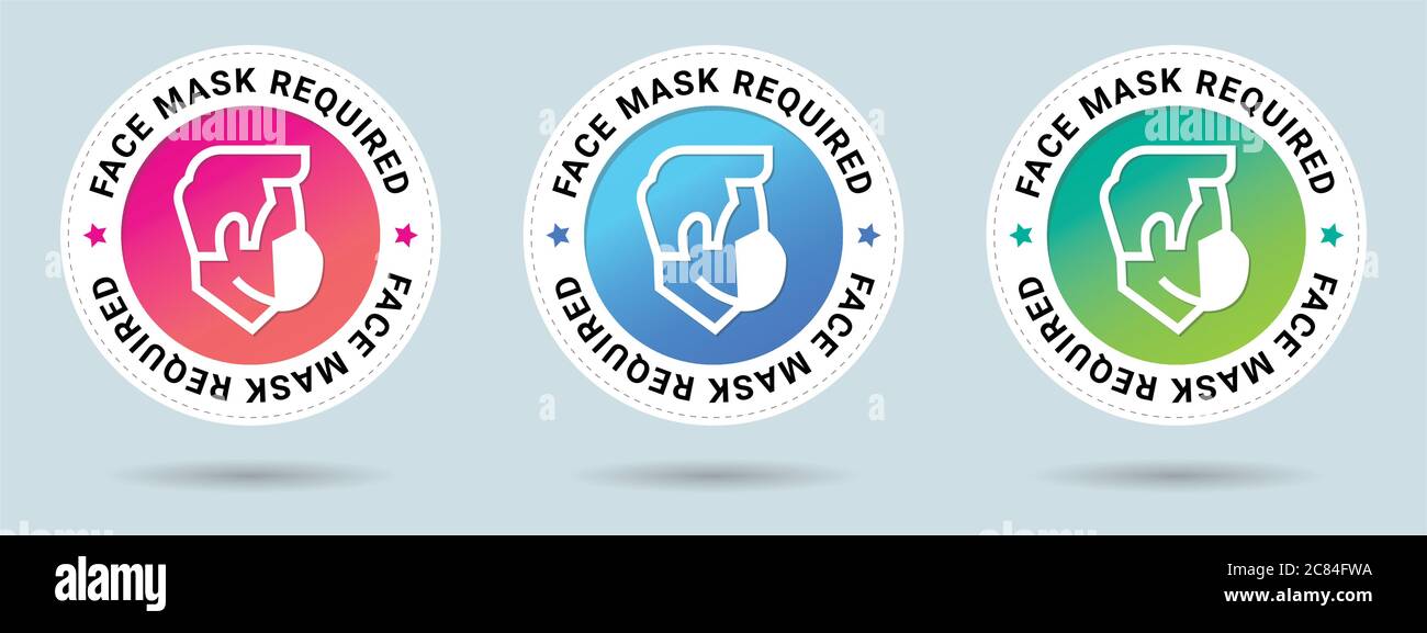 Face Mask Required stamp vector illustration. Vector certificate icon ...