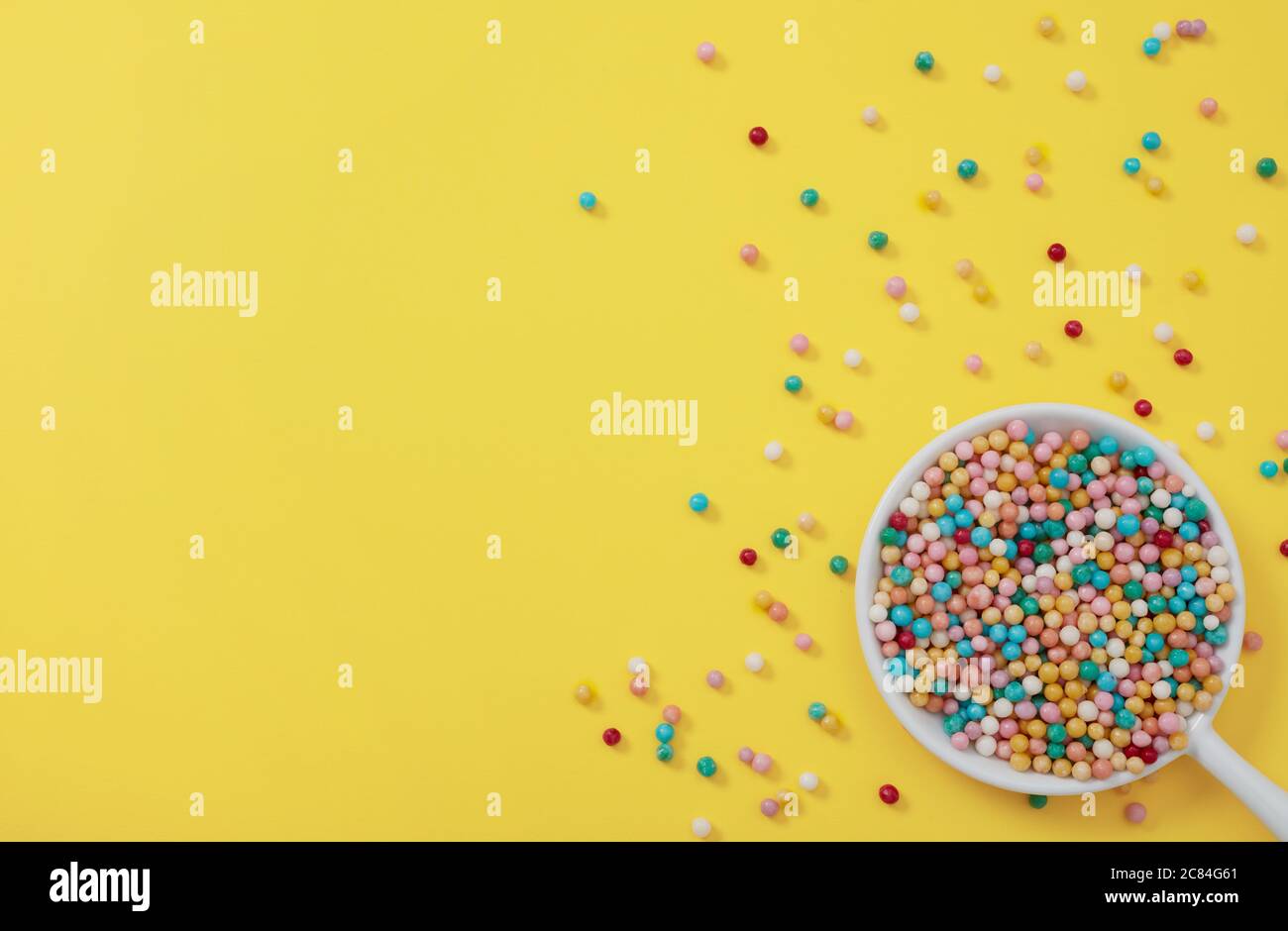 Multi-colored candy background with copy space Stock Photo