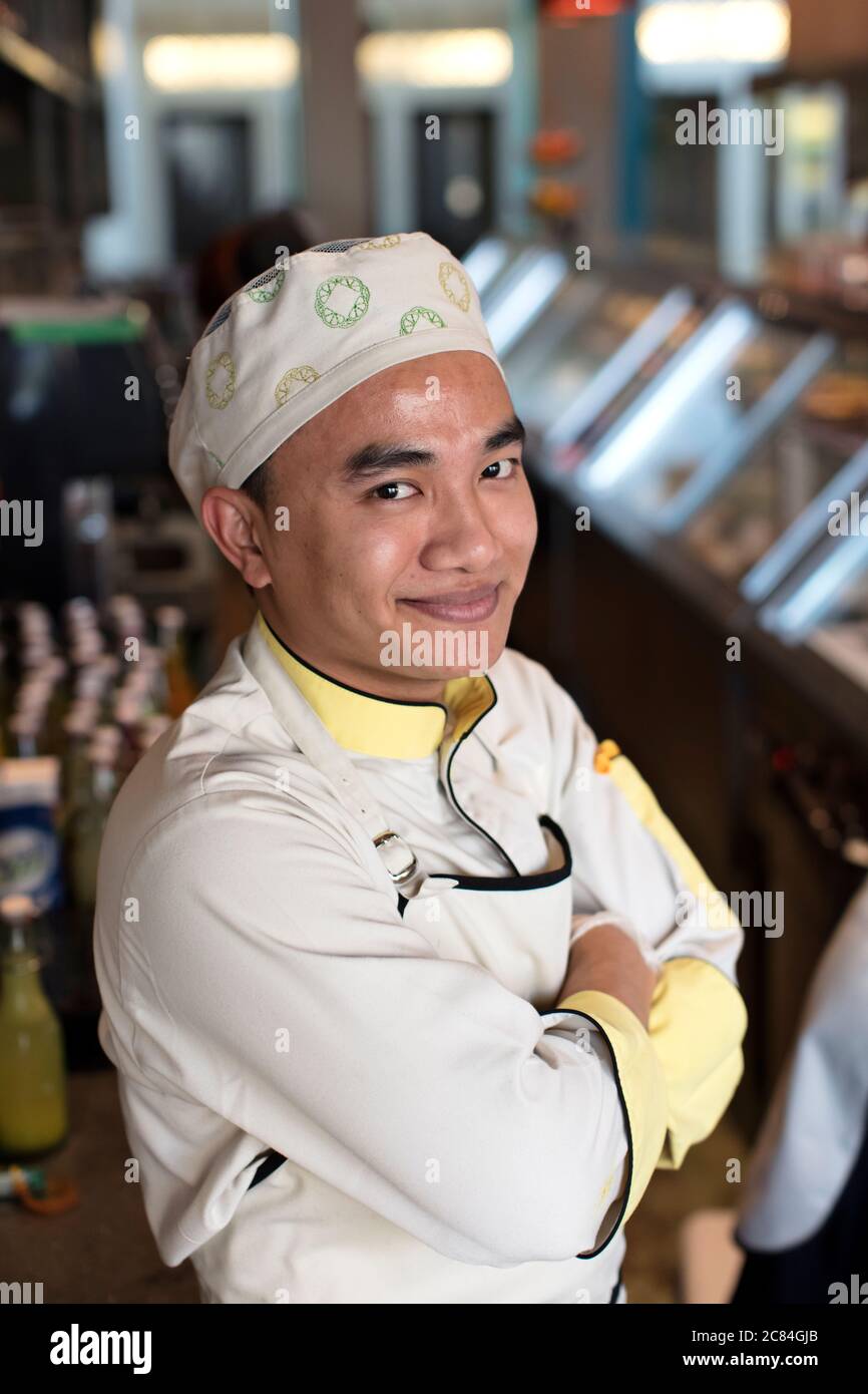 Portraits of Chief and Waiters Stock Photo