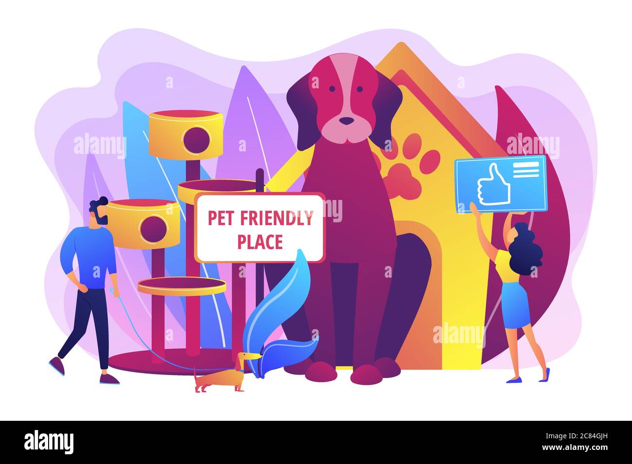 Pet friendly place concept vector illustration Stock Vector