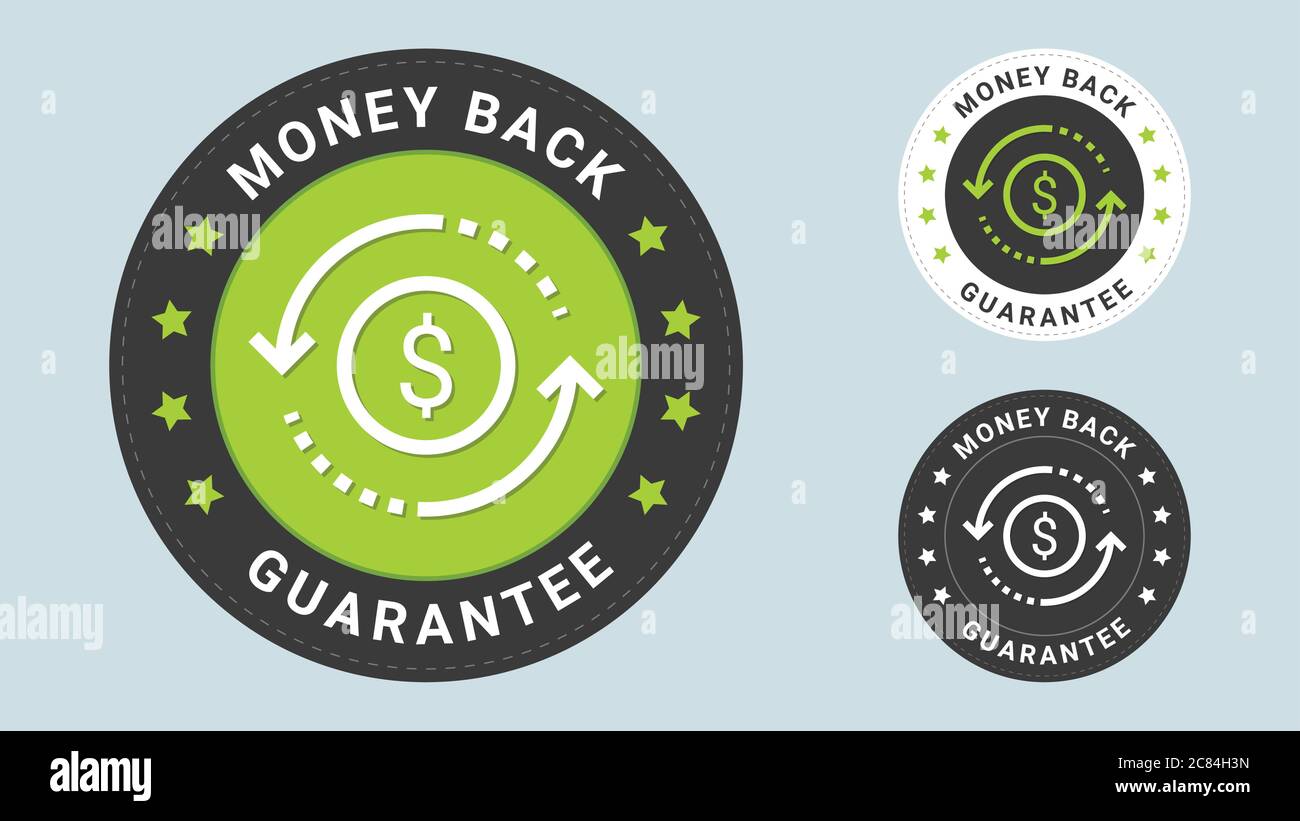 Money back stamp vector illustration. Vector certificate icon. Vector ...