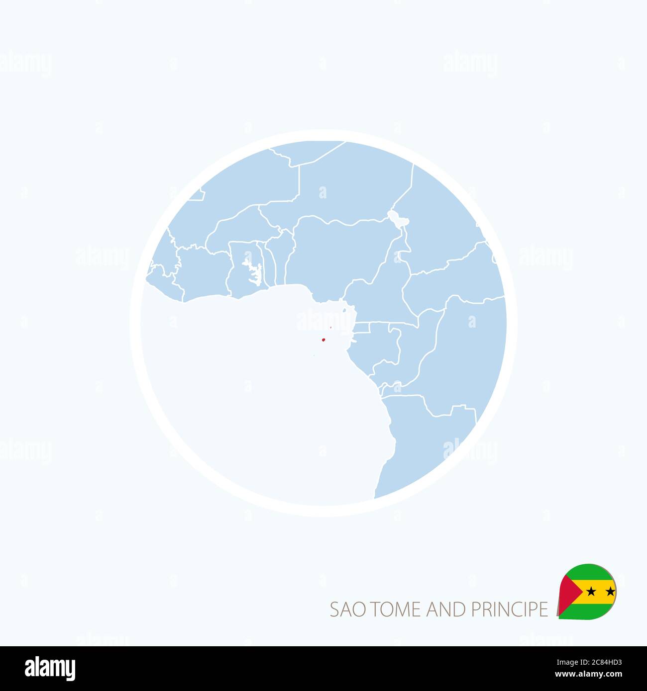 Map icon of Sao Tome and Principe. Blue map of Central Africa with ...