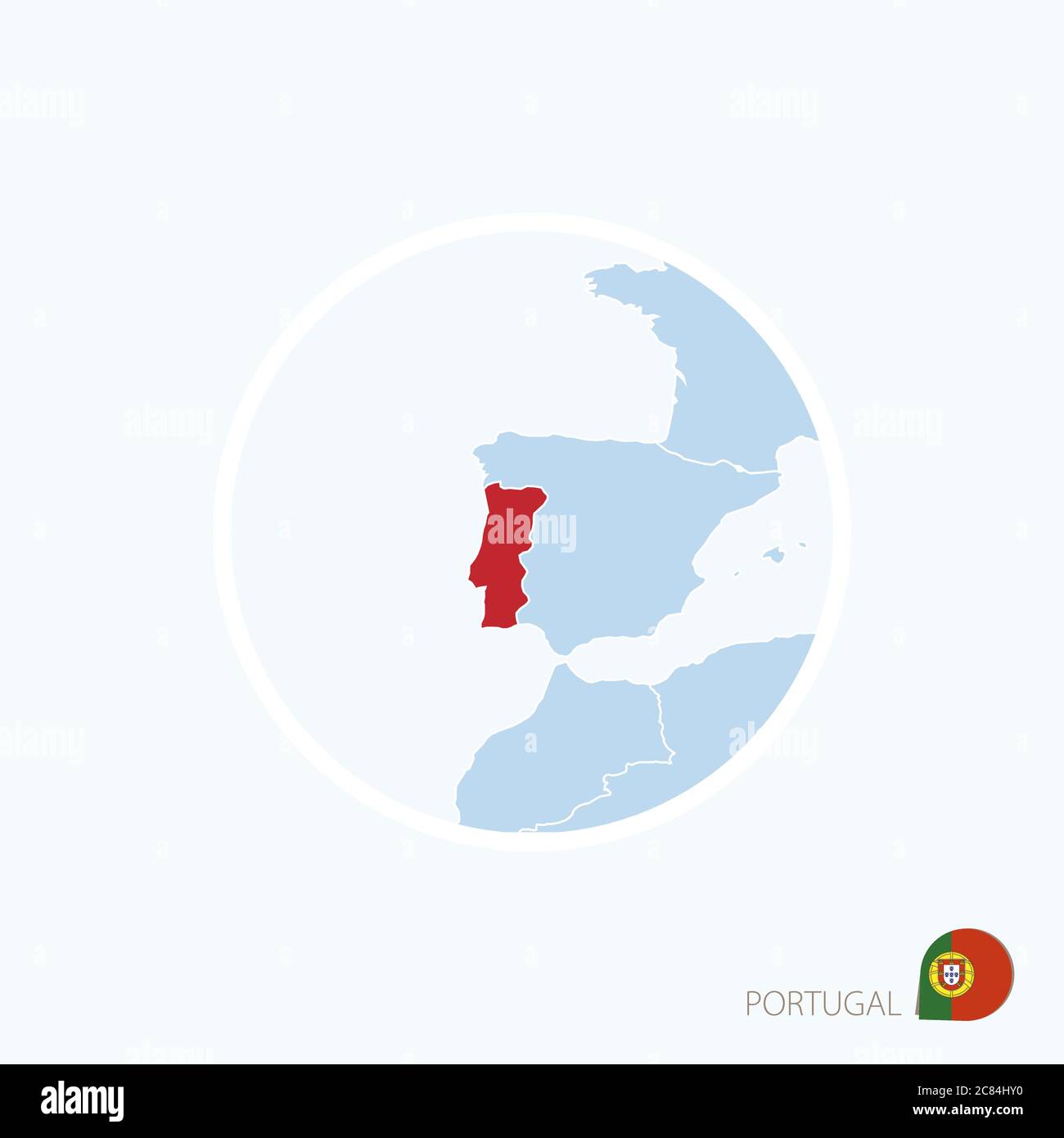 Map of Portugal in Europe Stock Photo - Alamy