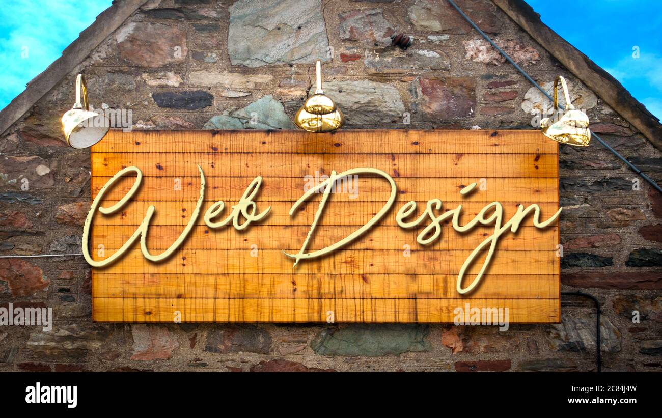 Web. Sign Street Sign the Direction Way to Web Design Stock Photo - Alamy