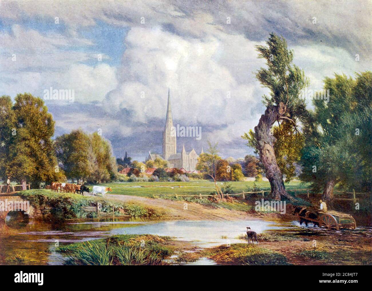 SALISBURY CATHEDRAL in 1891 Stock Photo