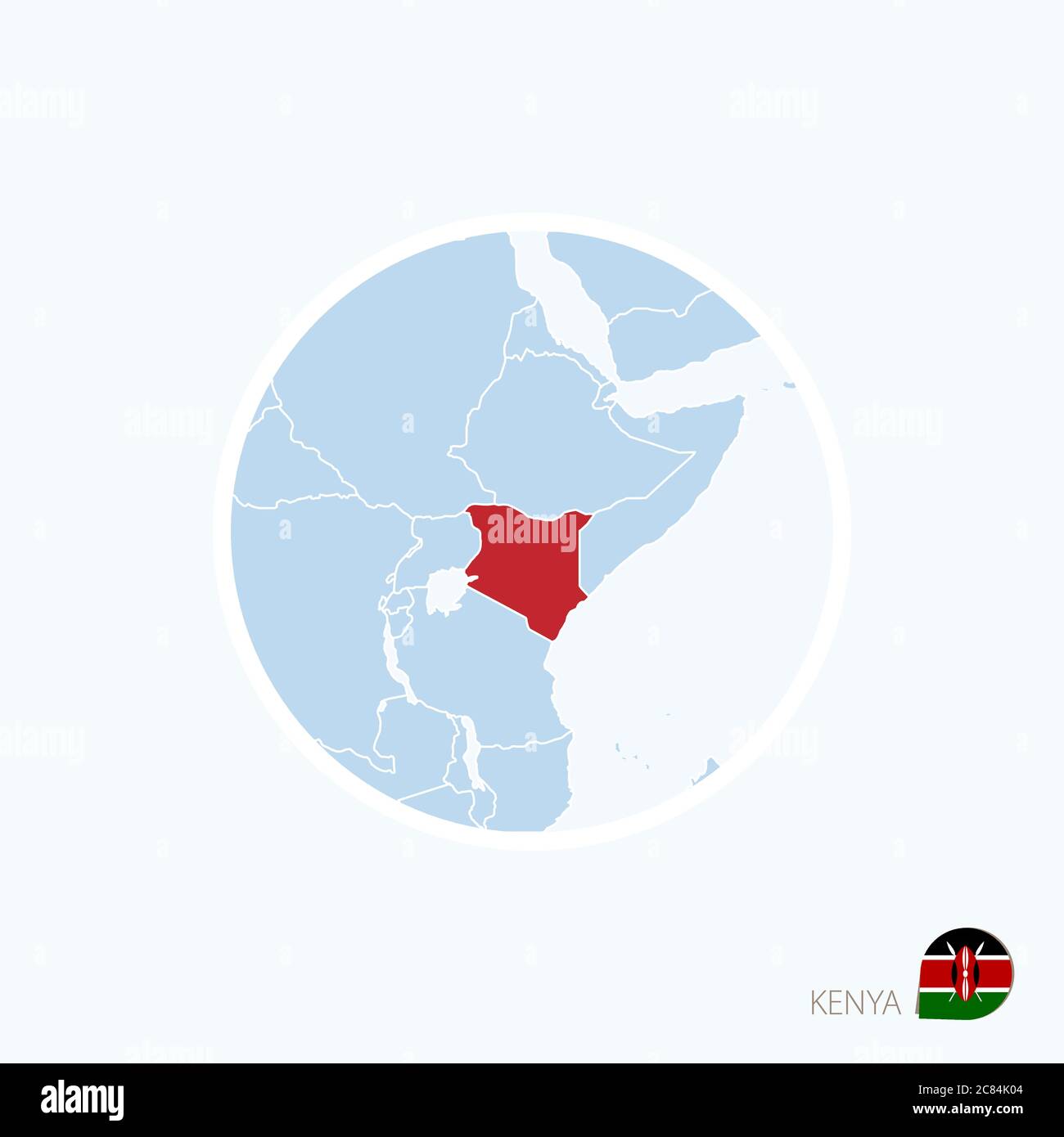 Map Icon Of Kenya Blue Map Of Africa With Highlighted Kenya In Red Map Icon Of Kenya Blue Map Of Africa With Highlighted Kenya In Red Color Vector Illustration 2C84K04 