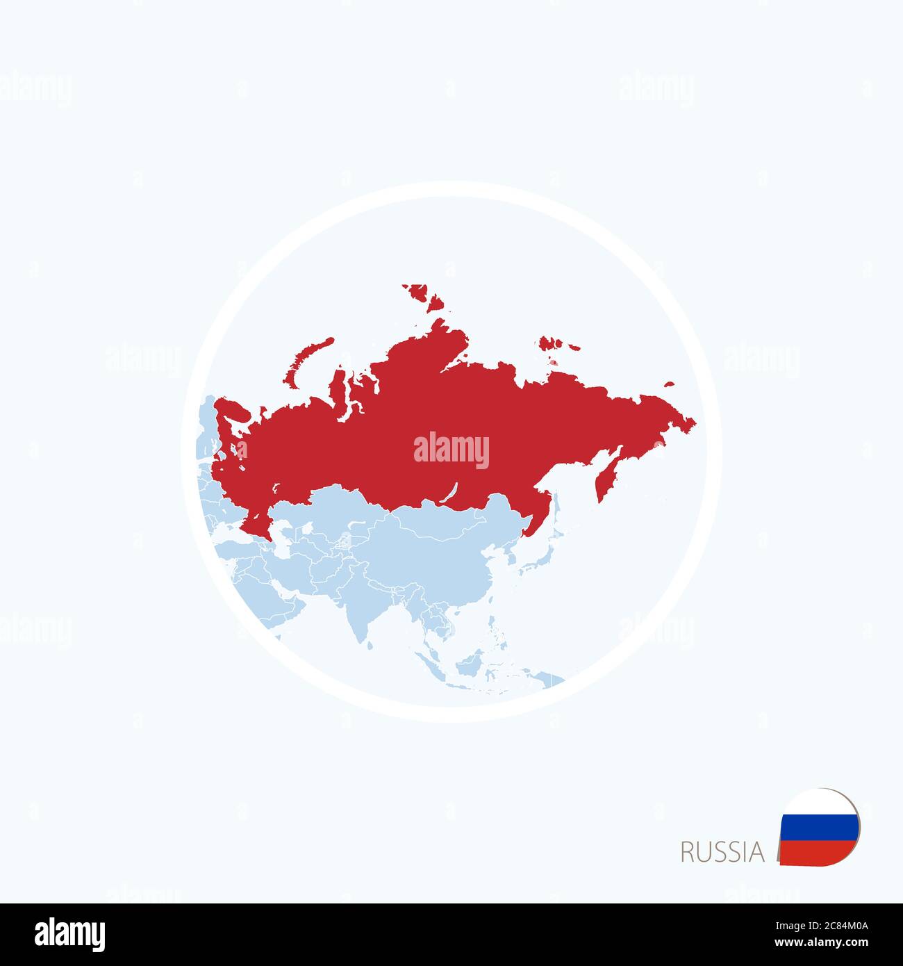 russia on map of europe