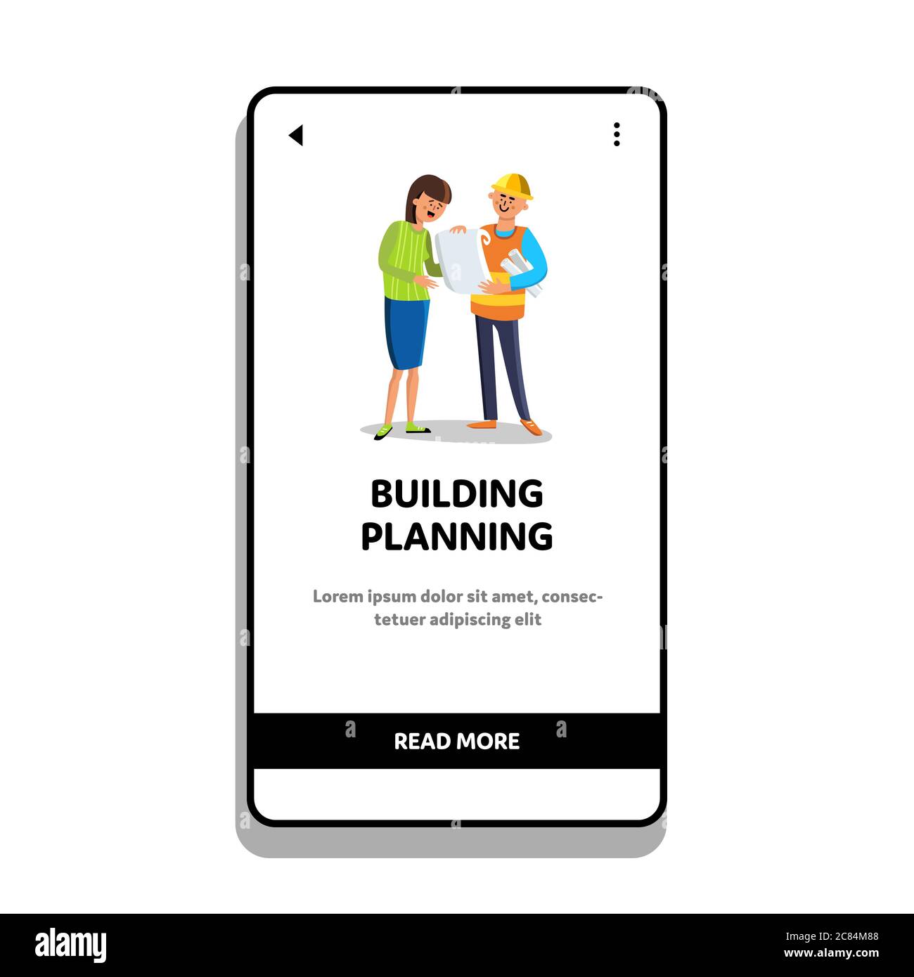 Building Planning Speak Client With Builder Vector Stock Vector Image ...