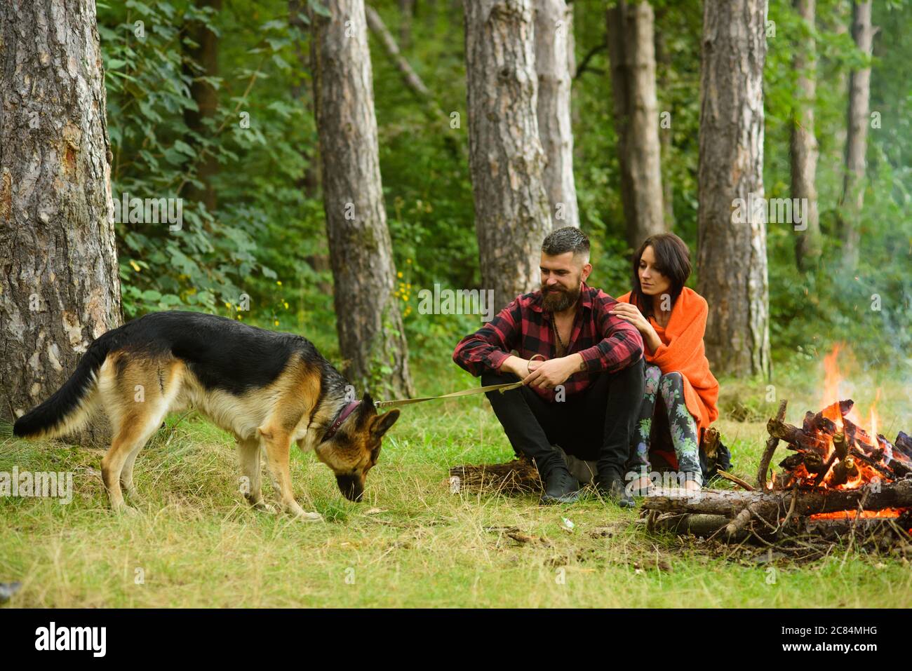 hiking with german shepherd