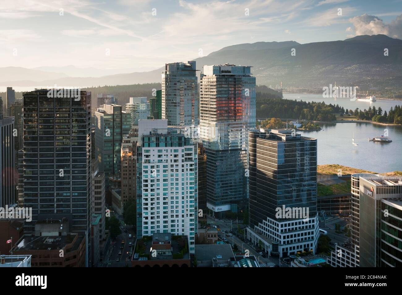 Downtown Vancouver from the Lookout, British Columbia, Canada. Stock Photo