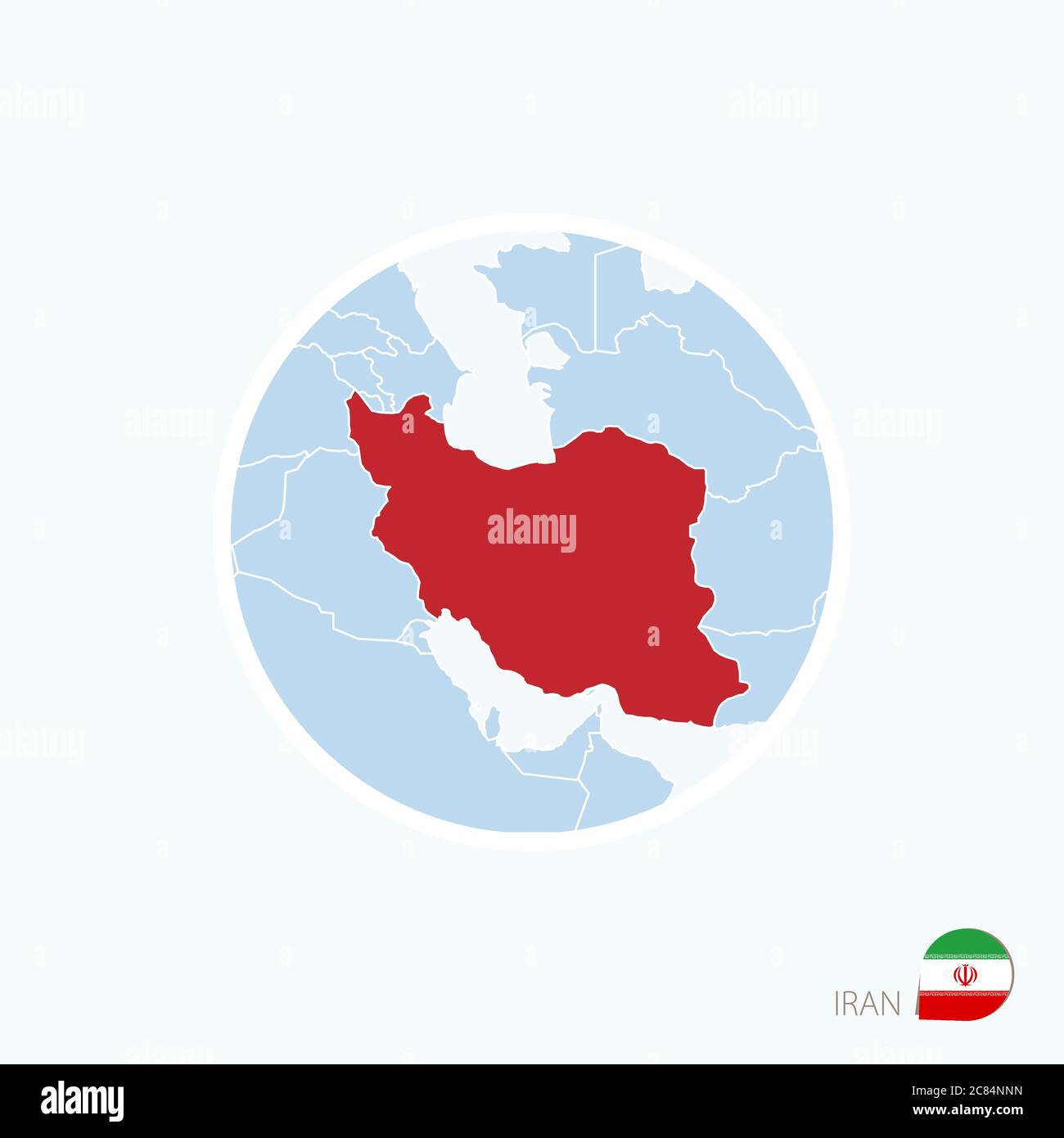 Gray Location Map Of Iran Highlighted Continent