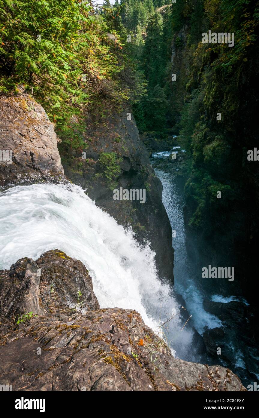 Elk Falls, Campbell River, Vancouver Island, British Columbia, Canada. Stock Photo