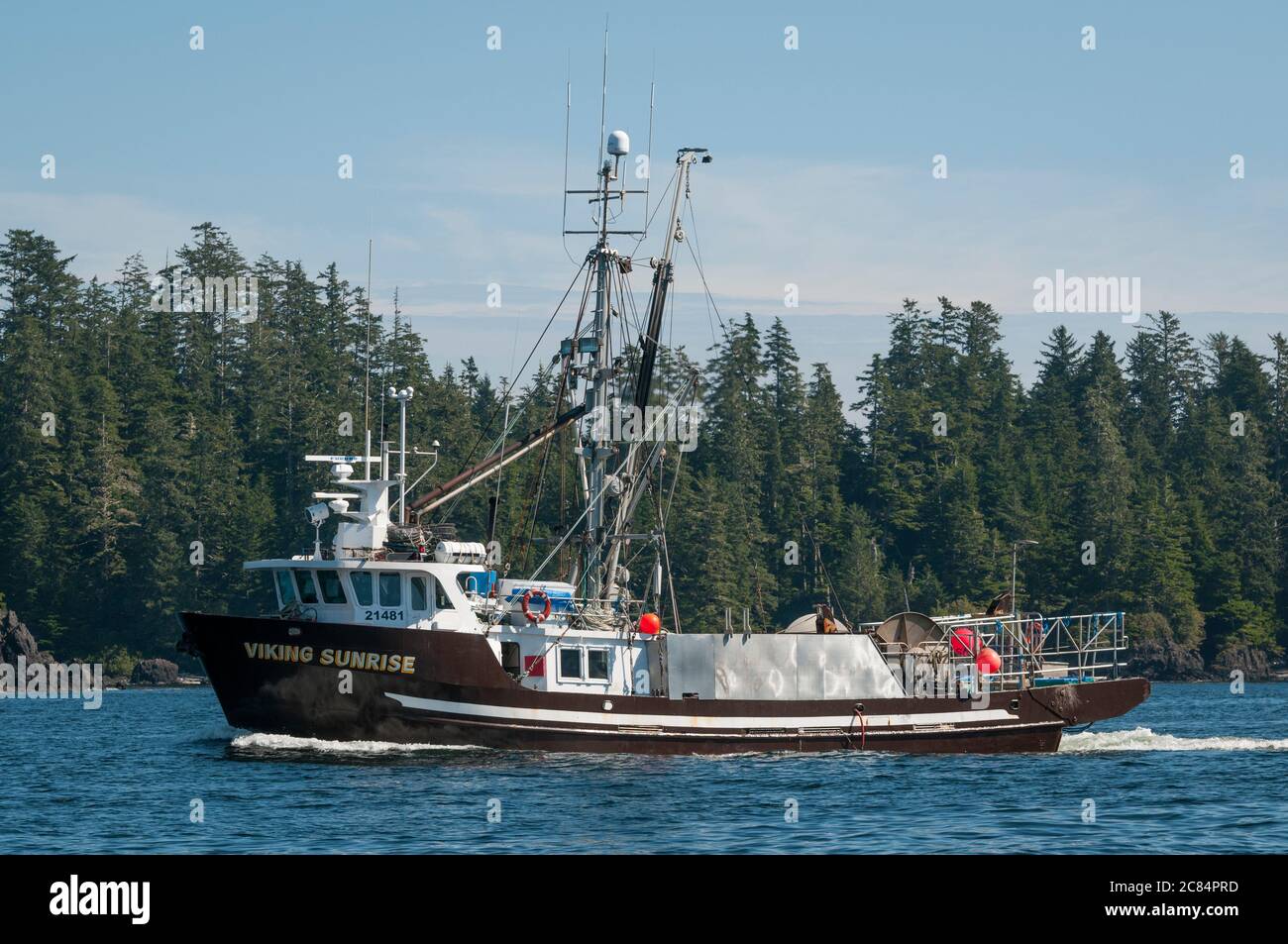 Viking Sunrise trawler, Ucluelet Inlet, Vancouver Island, British Columbia, Canada. Stock Photo