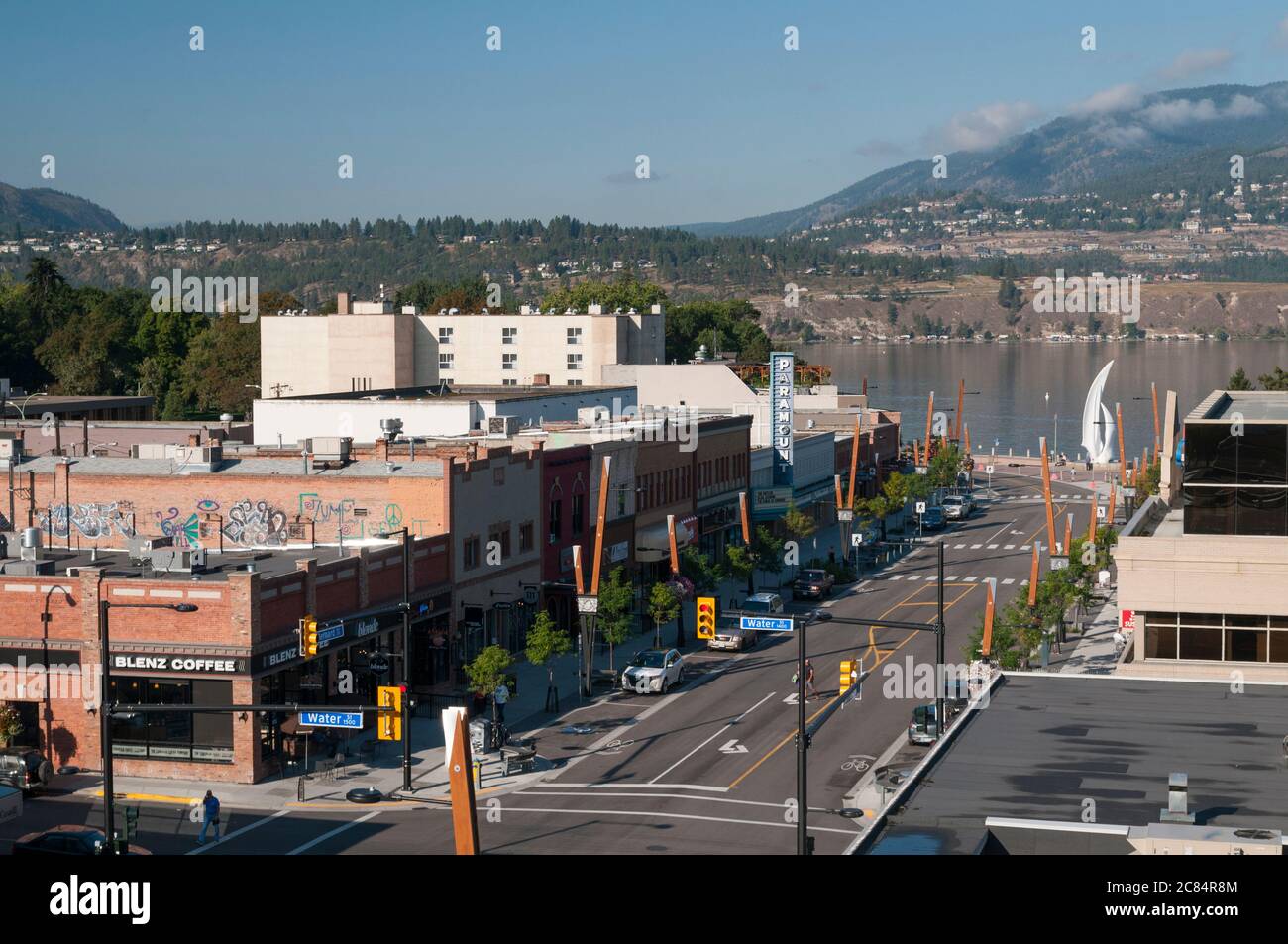 Bernard Avenue, Kelowna, British Columbia, Canada. Stock Photo