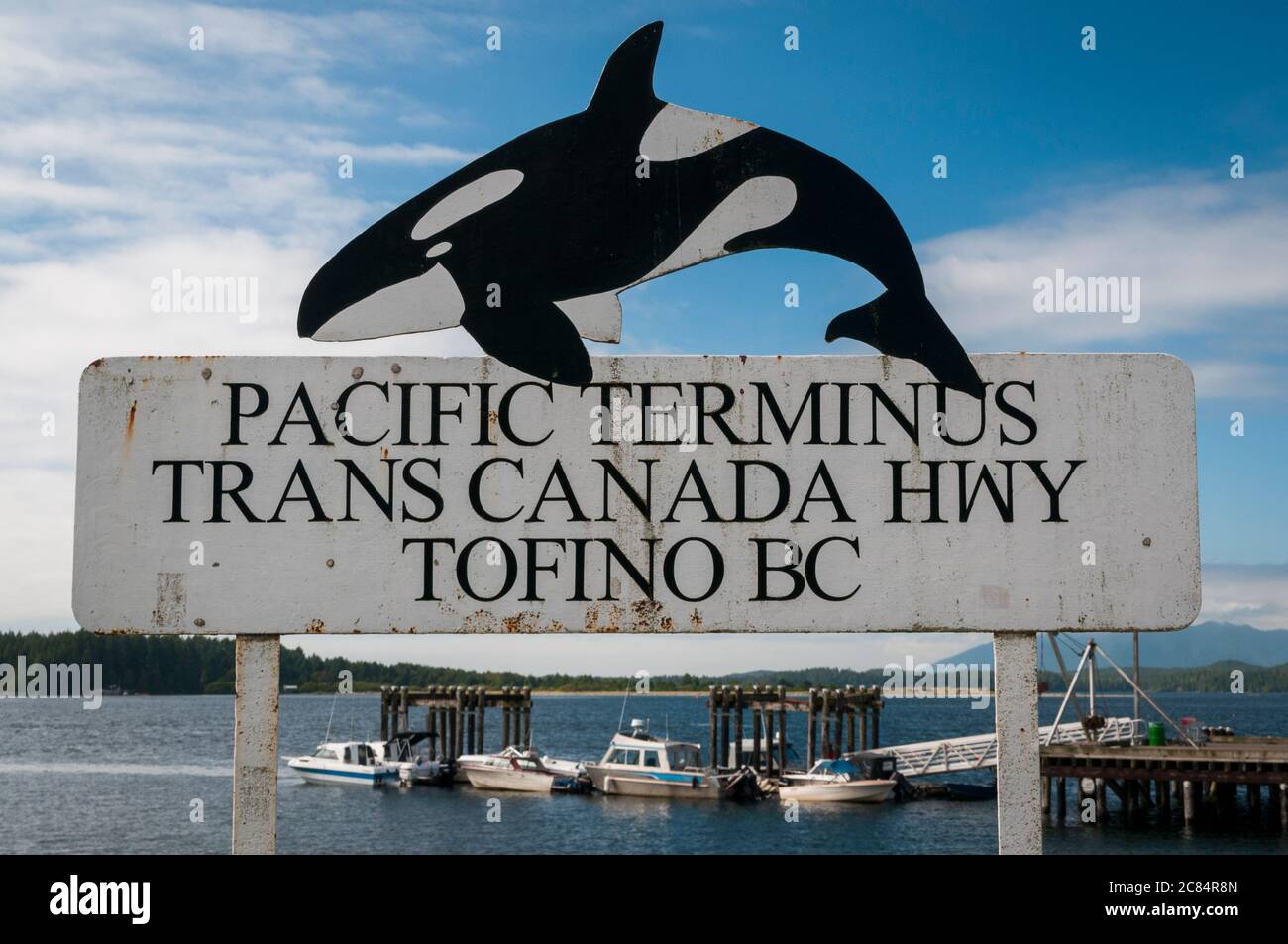 Pacific Terminus of the TransCanada Highway, Tofino, Vancouver Island, British Columbia, Canada