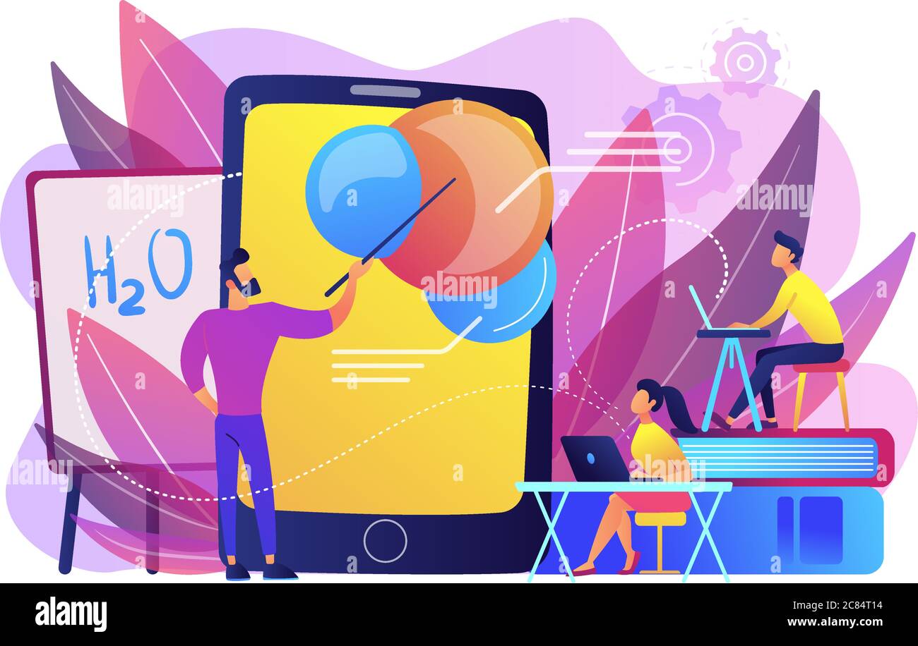 Augmented reality in education concept vector illustration Stock Vector