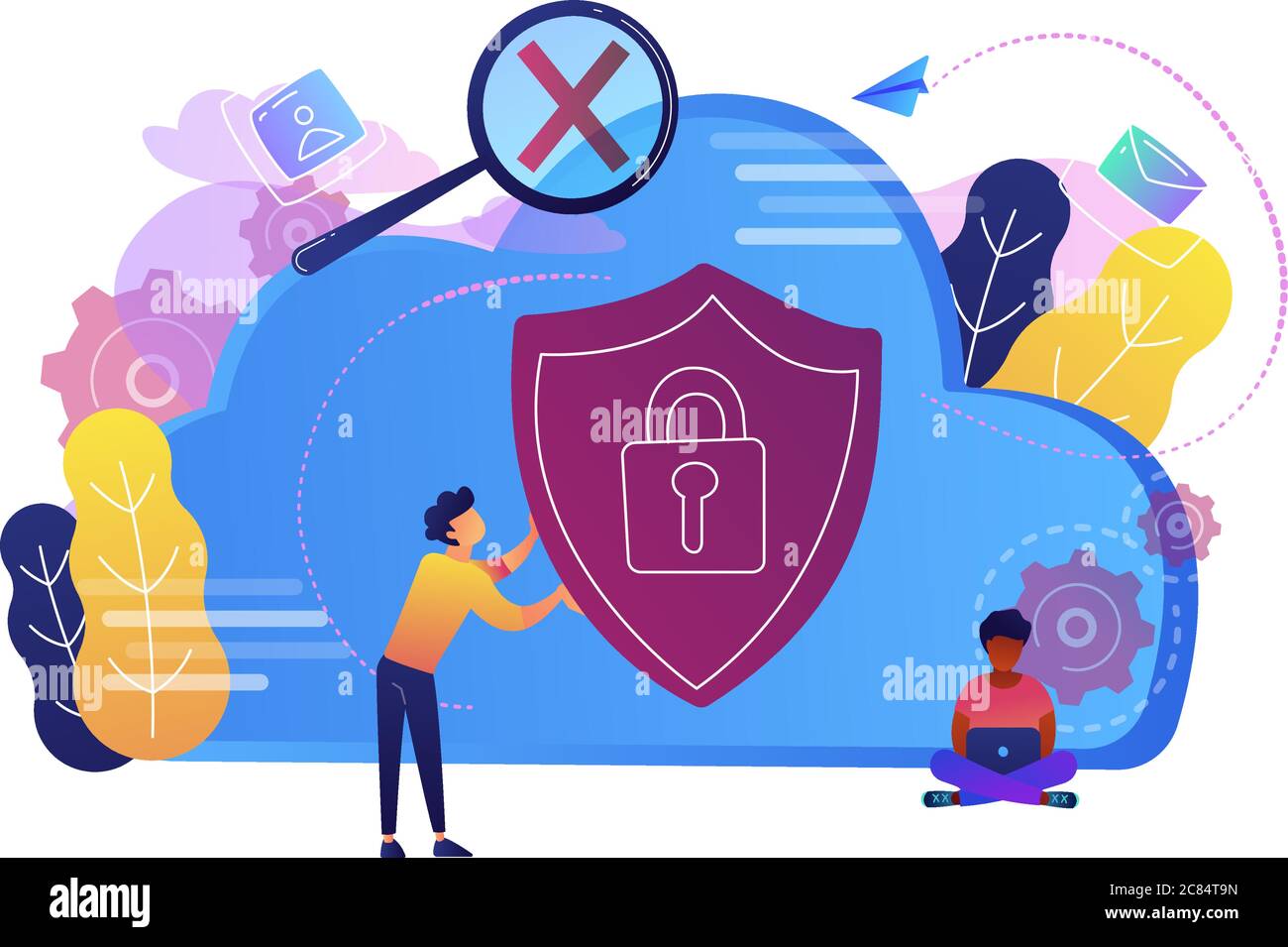 Cloud computing security concept vector illustration Stock Vector Image ...